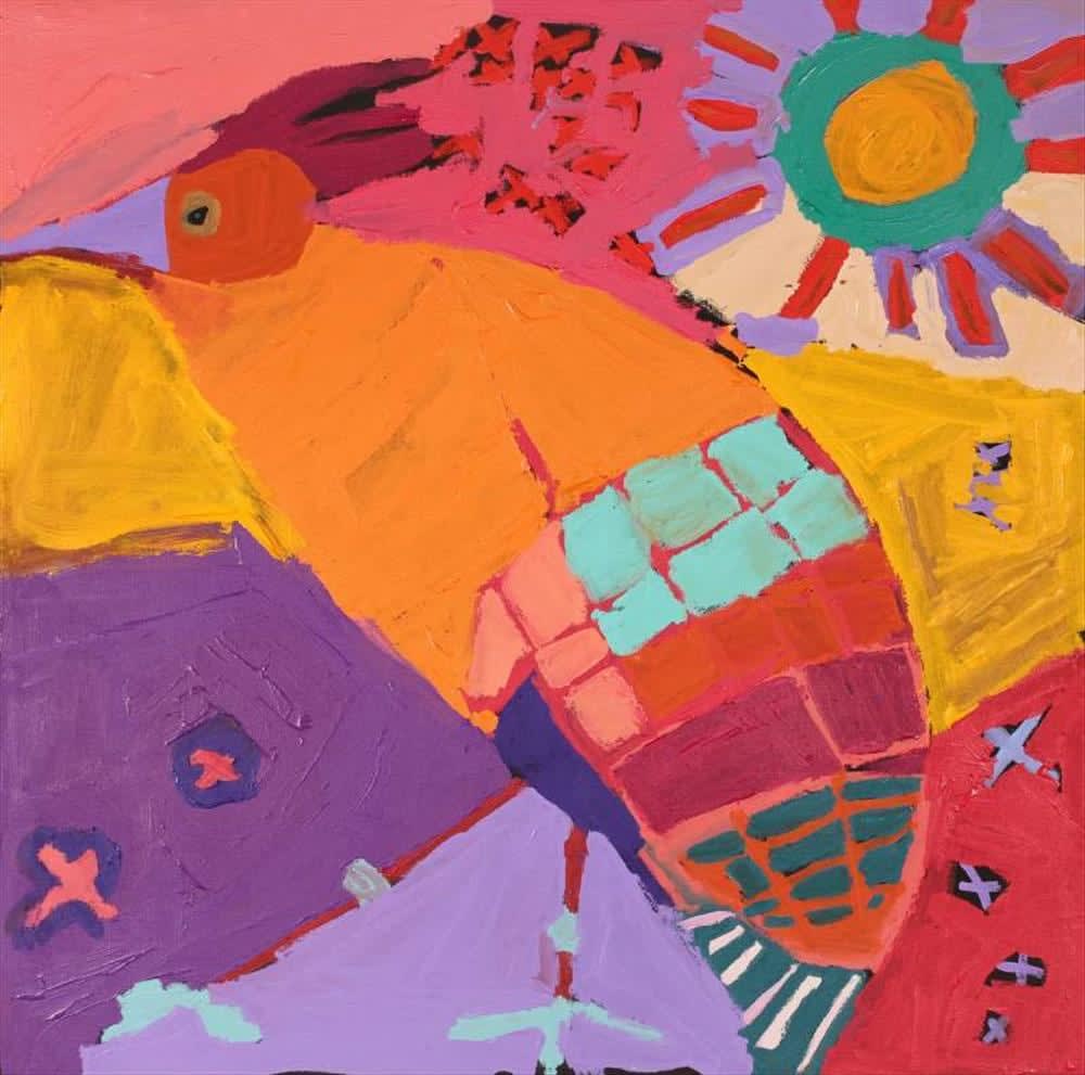 Karen Napaljarri Barnes, Bird and Sun, 2022