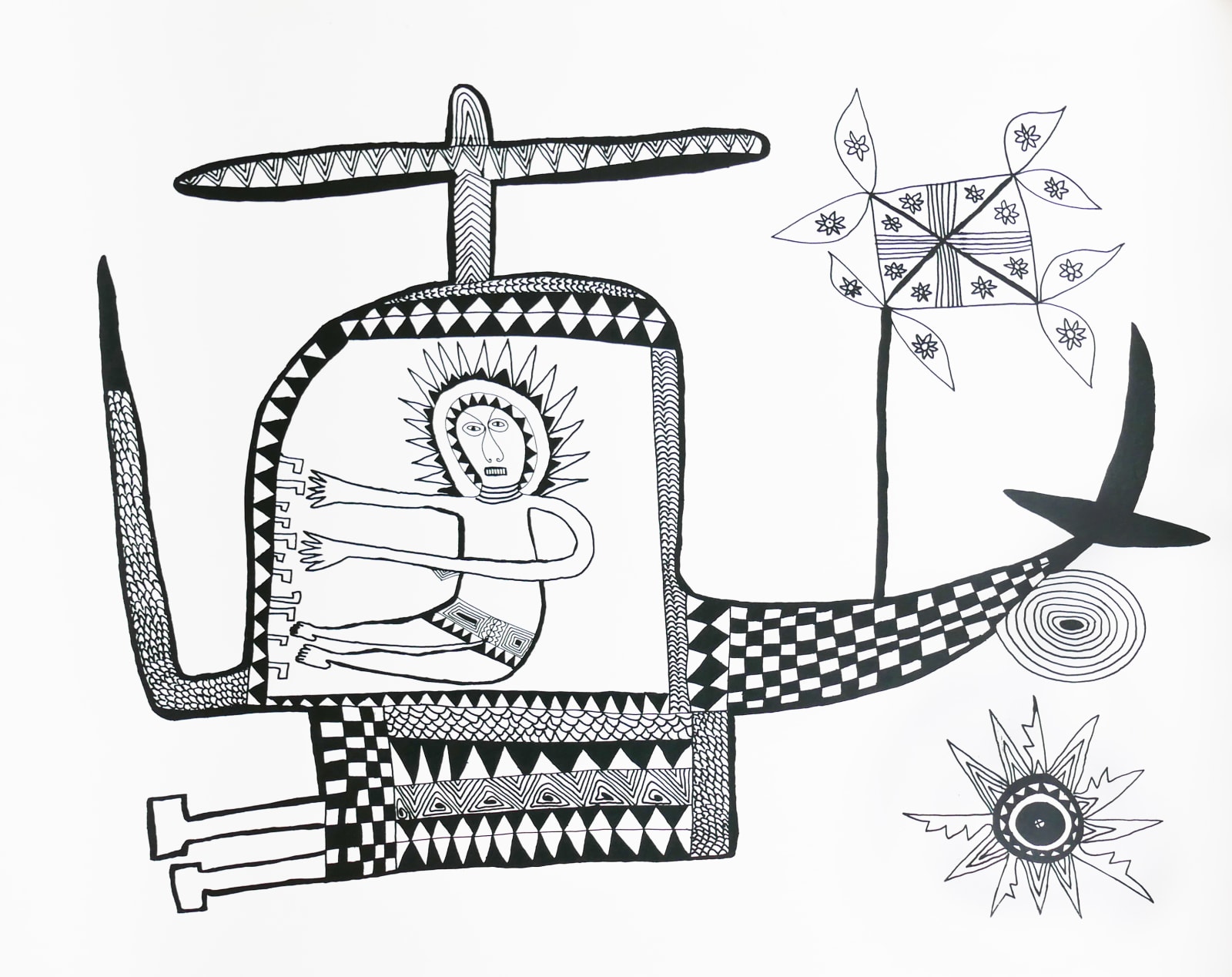 Mathias Kauage, Man In Helicopter, n.d.