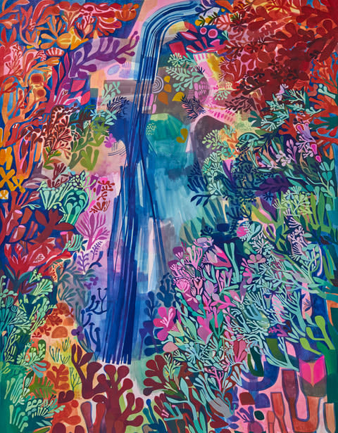 London based visual artist botanical bright colourful illustration in guache ion paper in series 