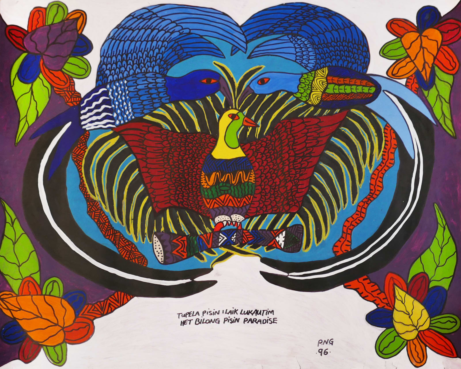 School of Kauage, Two Birds Like Looking at Bird of Paradise, 1996
