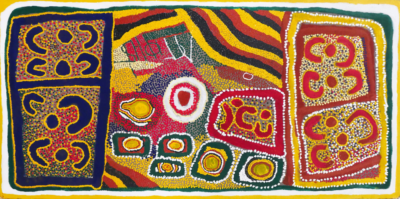 John Mosquito, acrylic on canvas, Balgo Hills, Aboriginal artist and artwork.