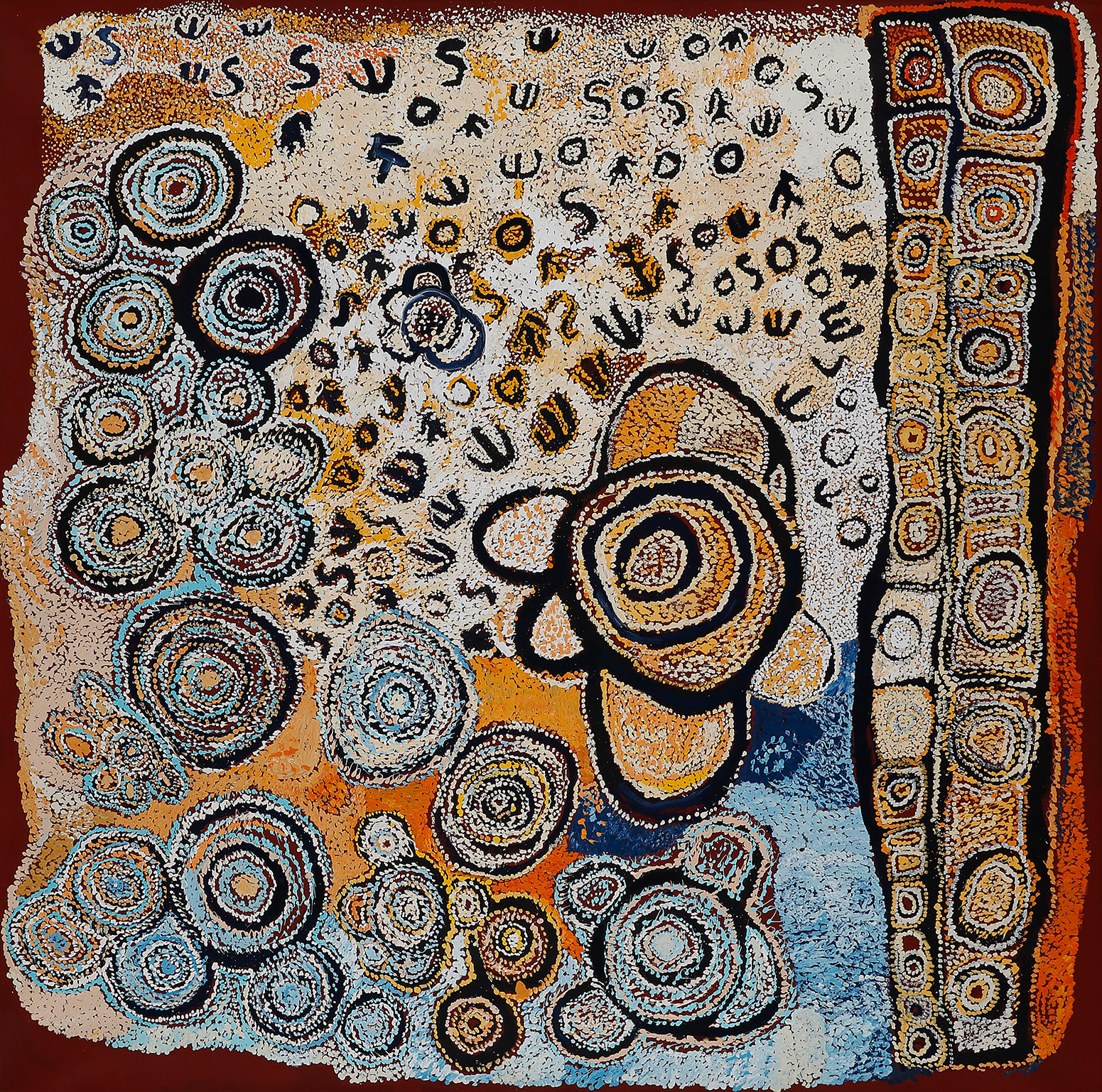 Jeannie Minunga and Kay Finn are Indigenous Aboriginal artists from … and also sisters in law who create collaborative large scale paintings together, currently being exhibited amongst contemporaries at the EXPO Chicago art fair by the Rebecca Hossack Gallery in London.