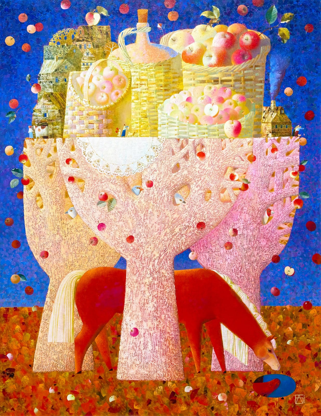 Anna Berezovskaya, Still Life with a Red Horse, 2024