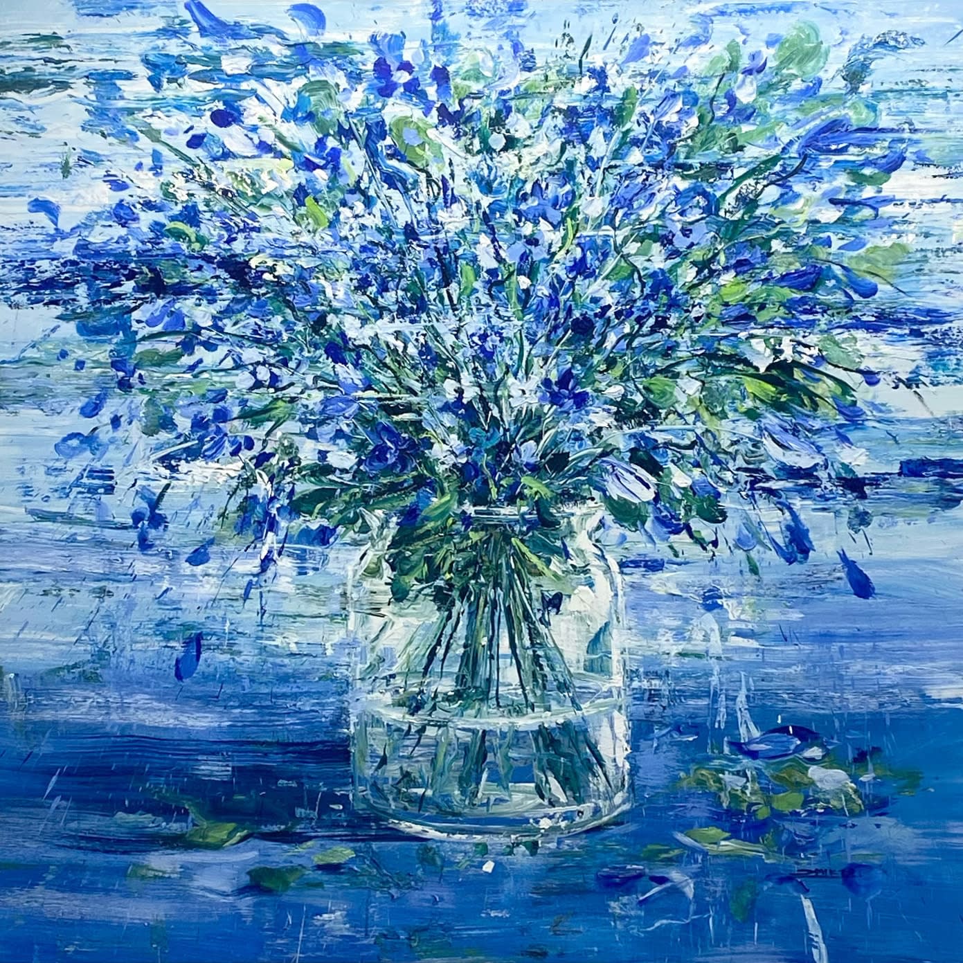 Eric Alfaro, Blooming in Blue, 2024