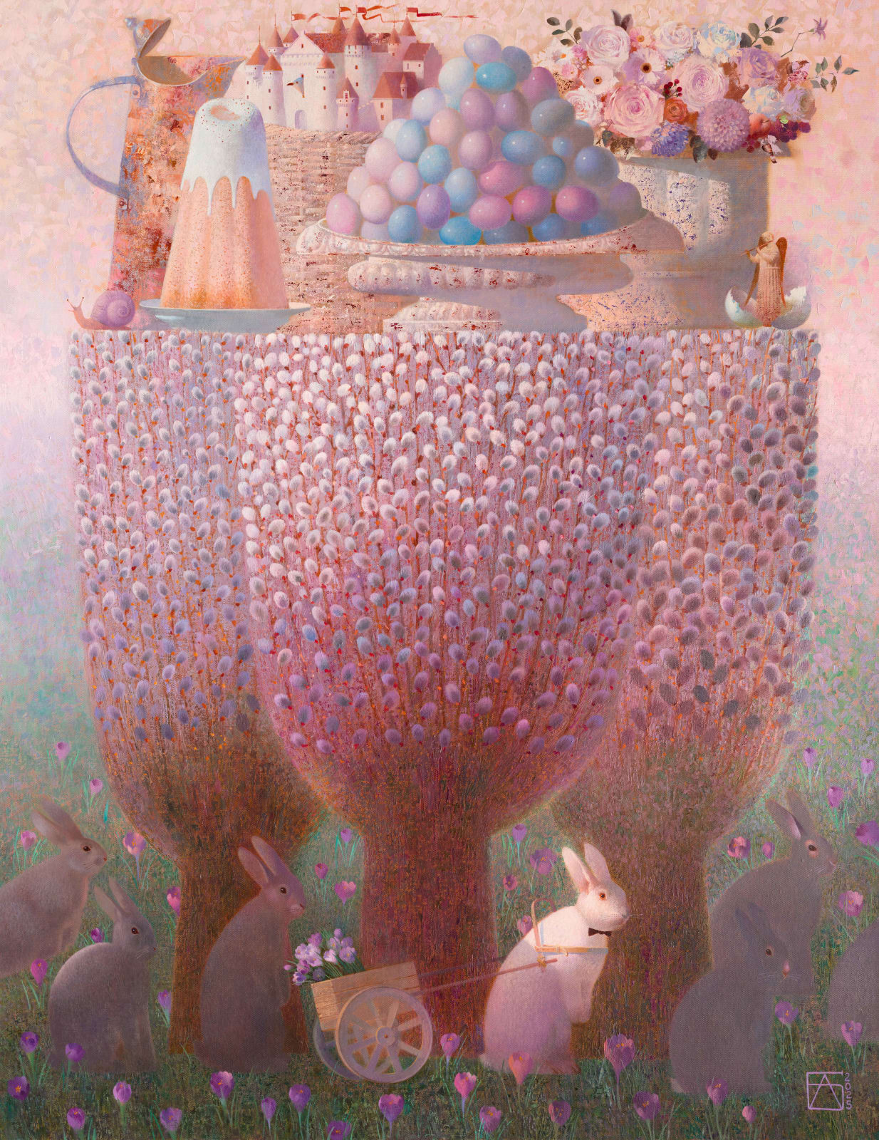 Anna Berezovskaya, Still Life with a White Rabbit, 2025