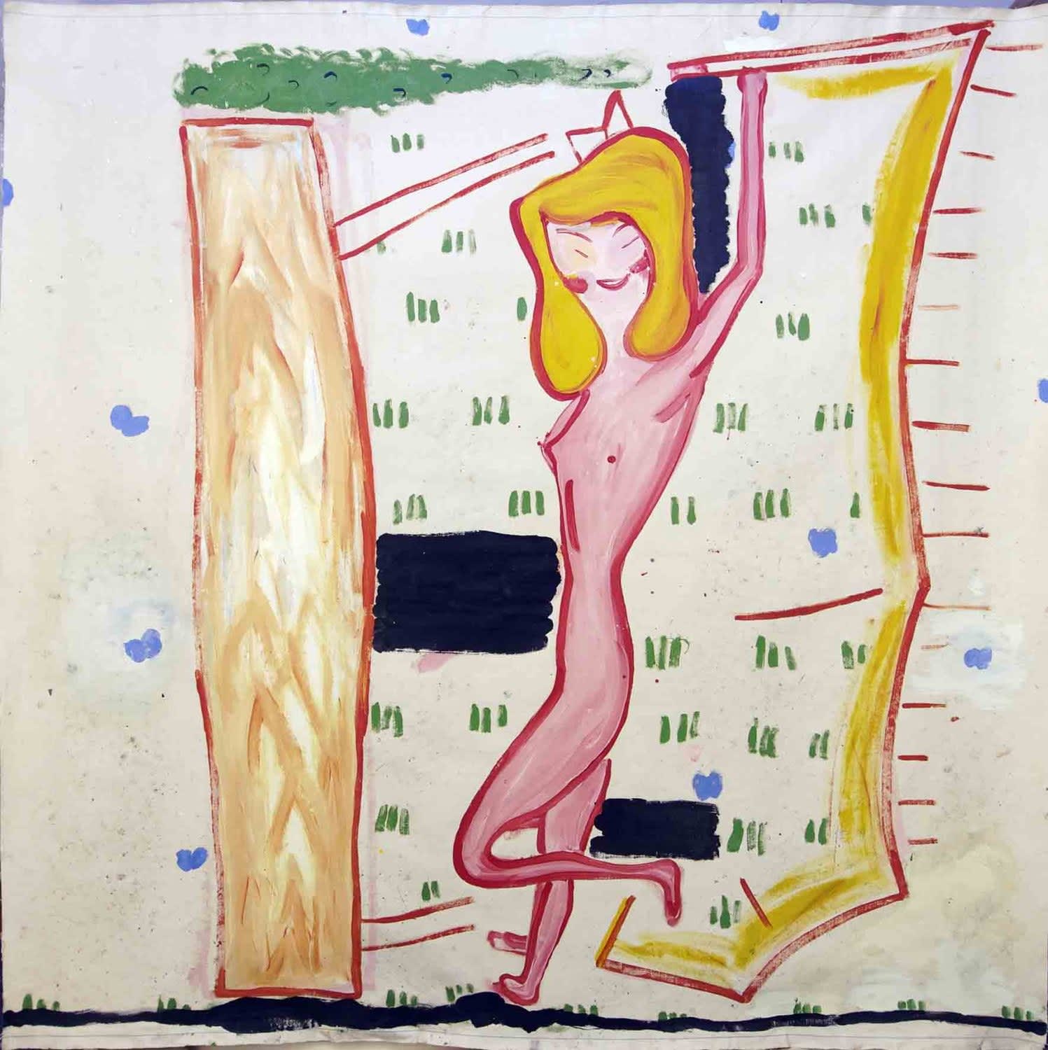 Rose Wylie, Pink C with Butterflies, 2000