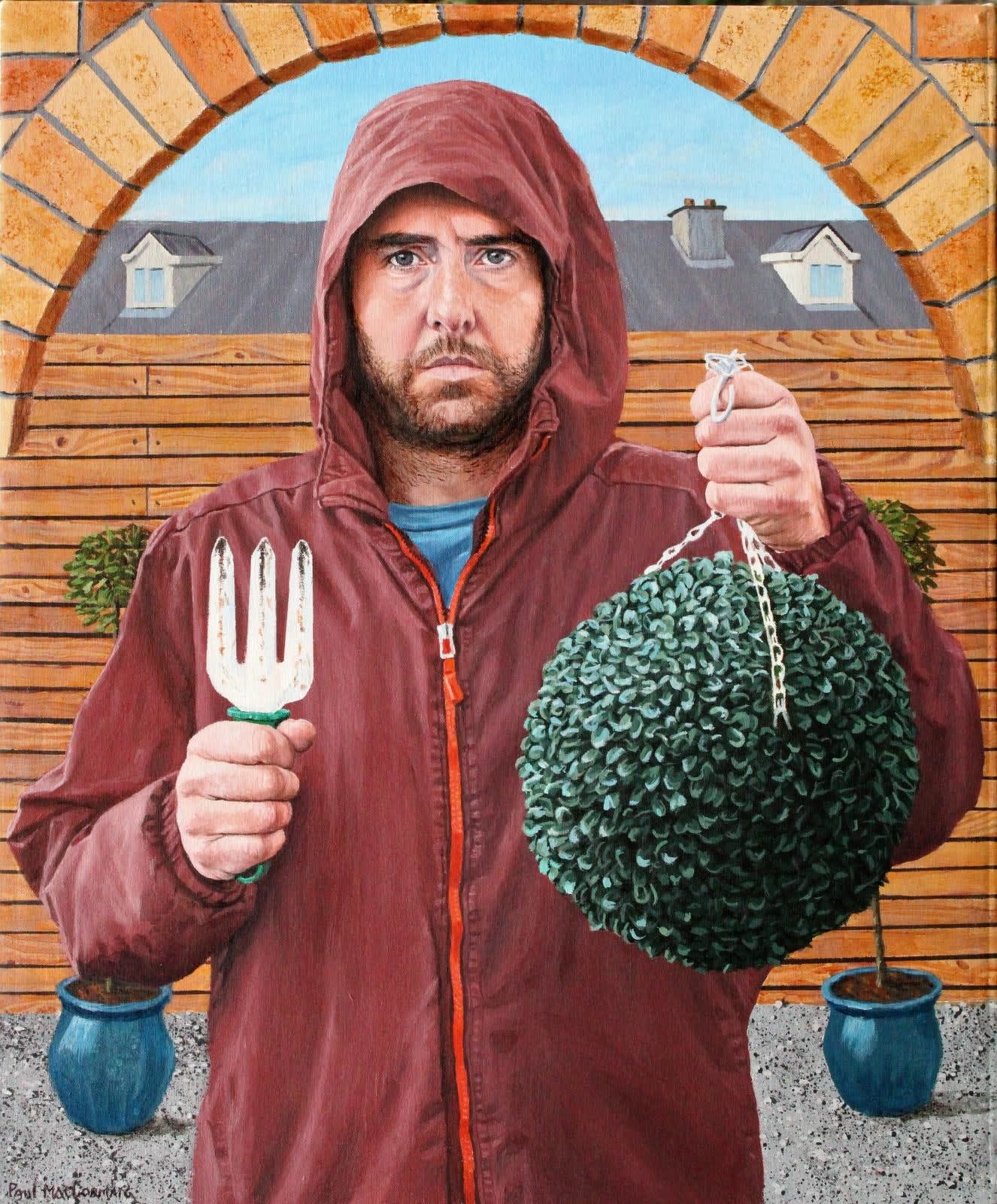 Paul Mac Cormaic, The Low Maintenance Gardener (after Grant Wood)