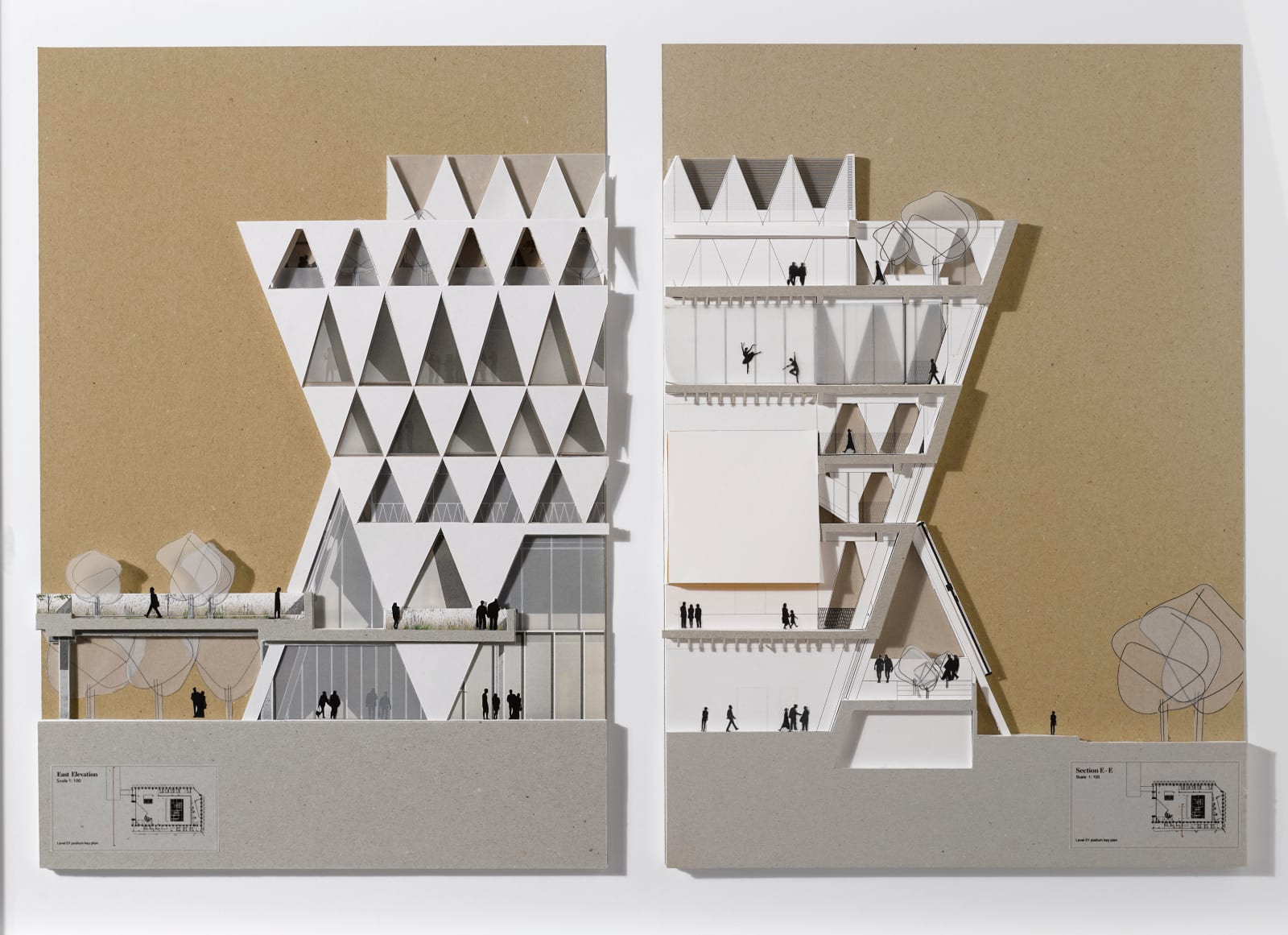 O'Donnell + Tuomey, Elevation / Section Study Model, University of York Student Centre