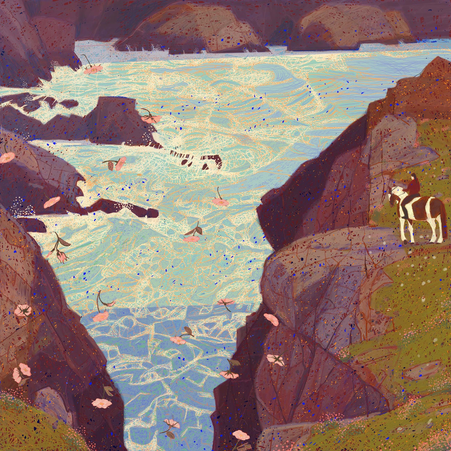 Niall Naessens, Landscape with Botticelli Roses, 2025