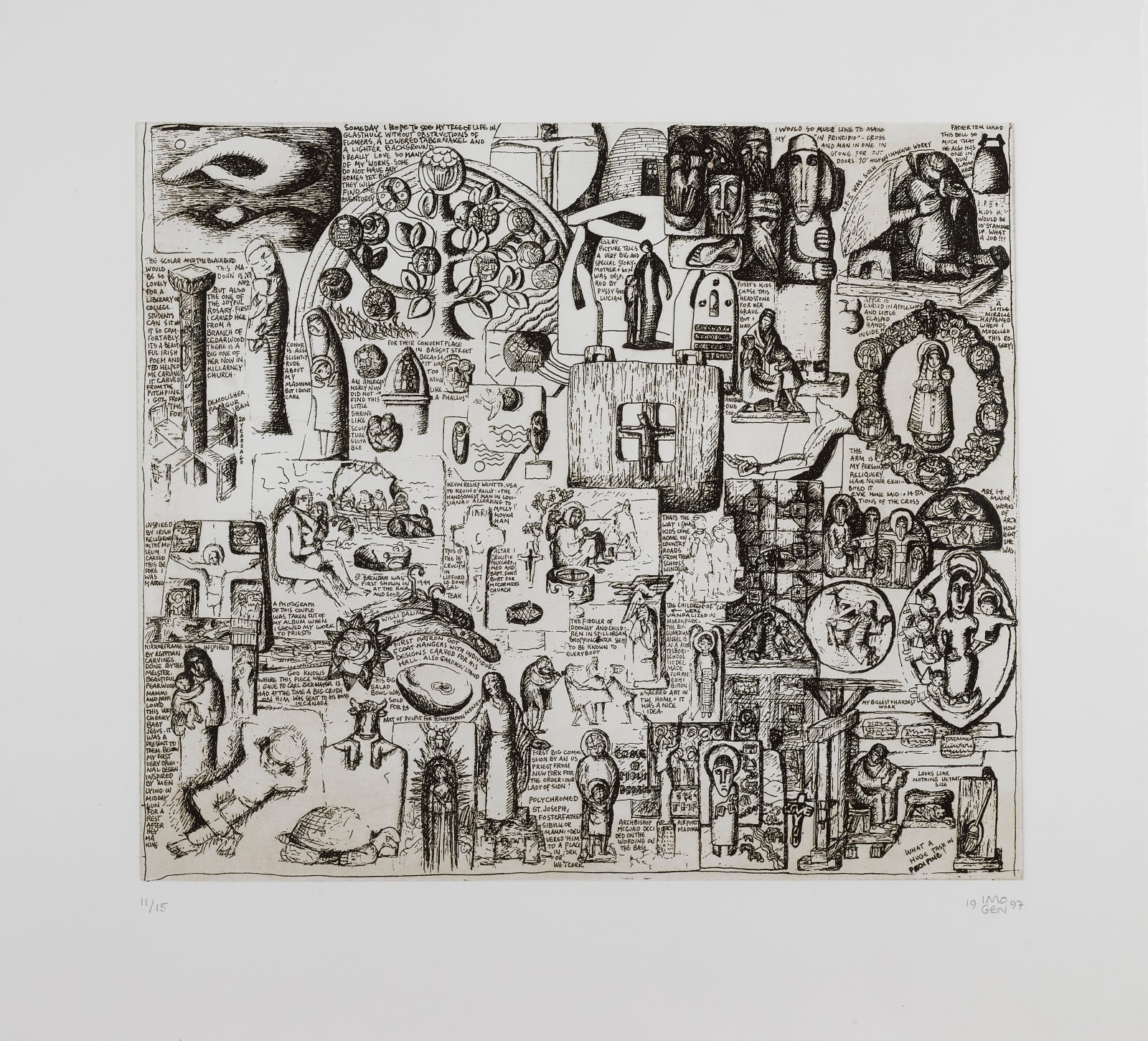 Imogen Stuart RHA, Visual Resume Drawing, 1997