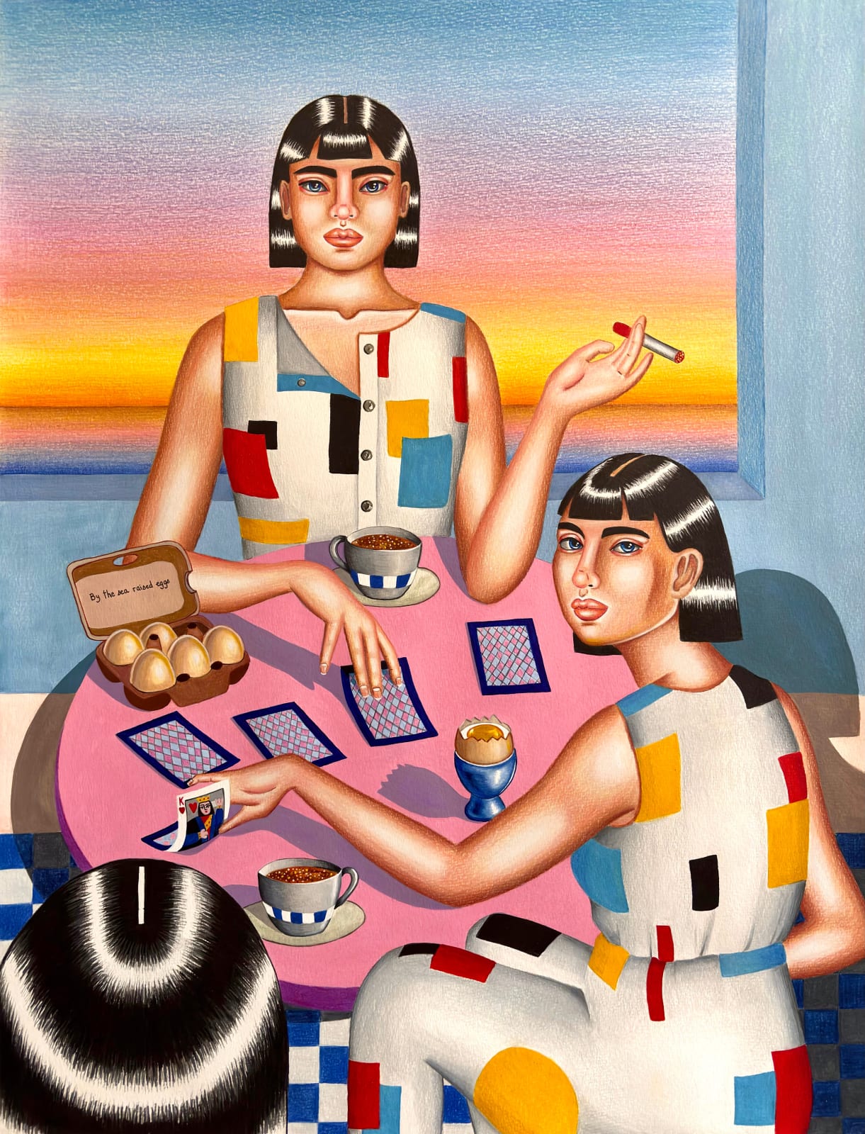 Sophie-Yen Bretez, The dawn erases the trace of the game, the cards fall silent, and day breaks again. Each takes her path, uncertain, alone, beneath the hard gaze of a distant sun., 2024