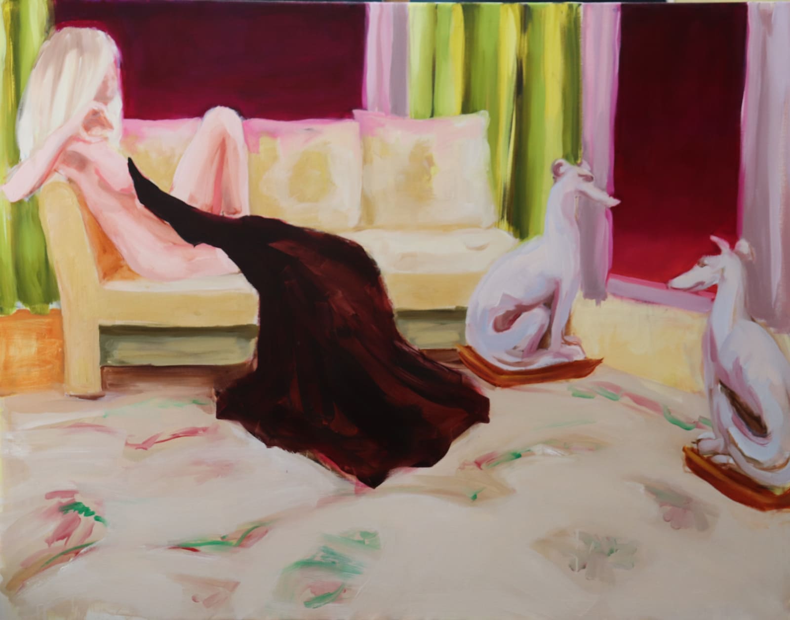 Eugenia Cuellar, Interior with Magenta Sky, 2020