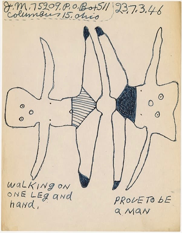 Joe Massey, Walking on one leg and hand, 1946