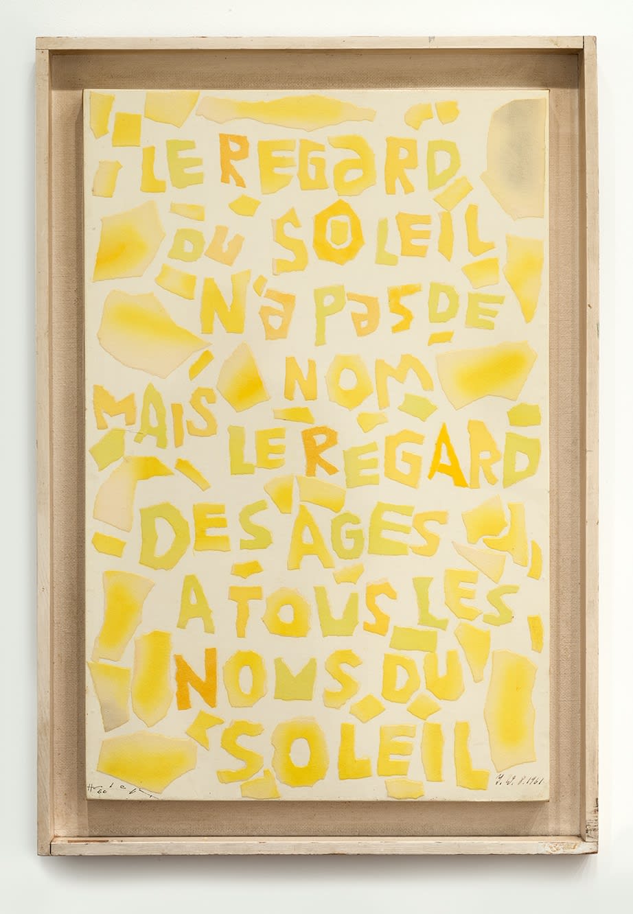 Henri CHOPIN, Le Regard du Soleil, 1960-61