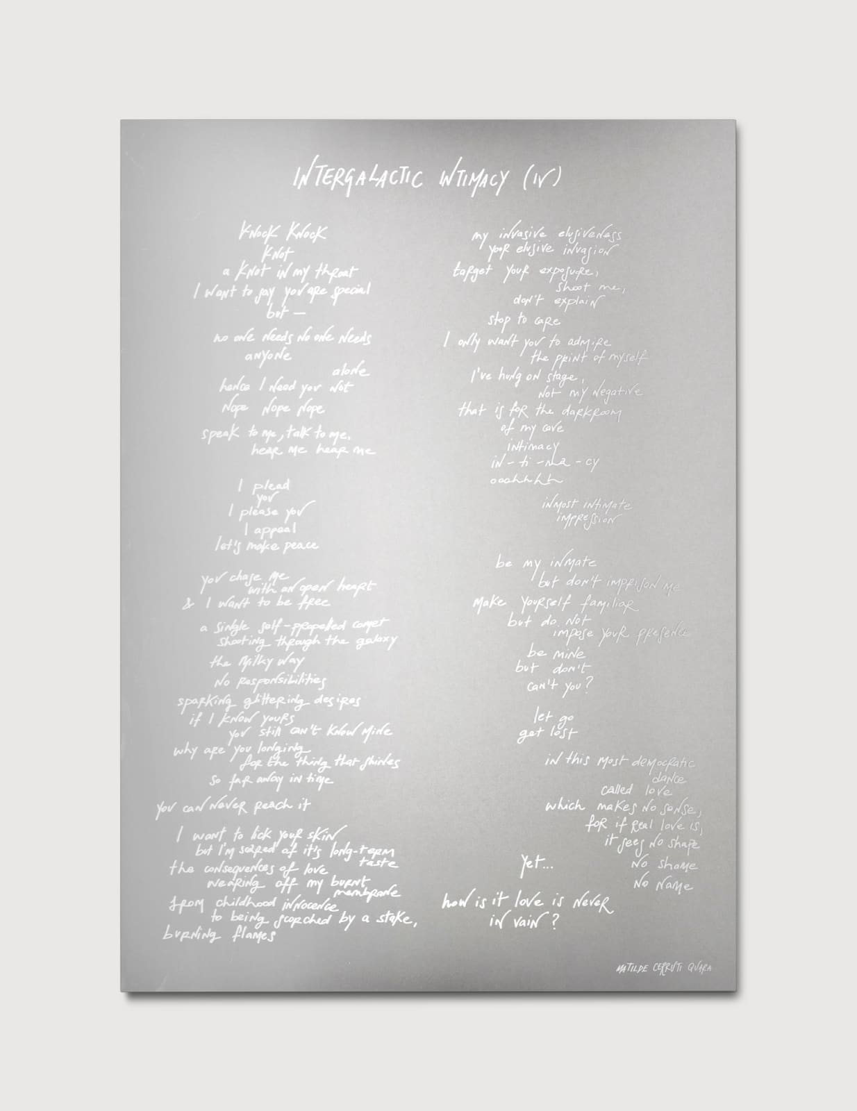 Matilde CERRUTI QUARA, Intergalactic Intimacy (IV), 2023