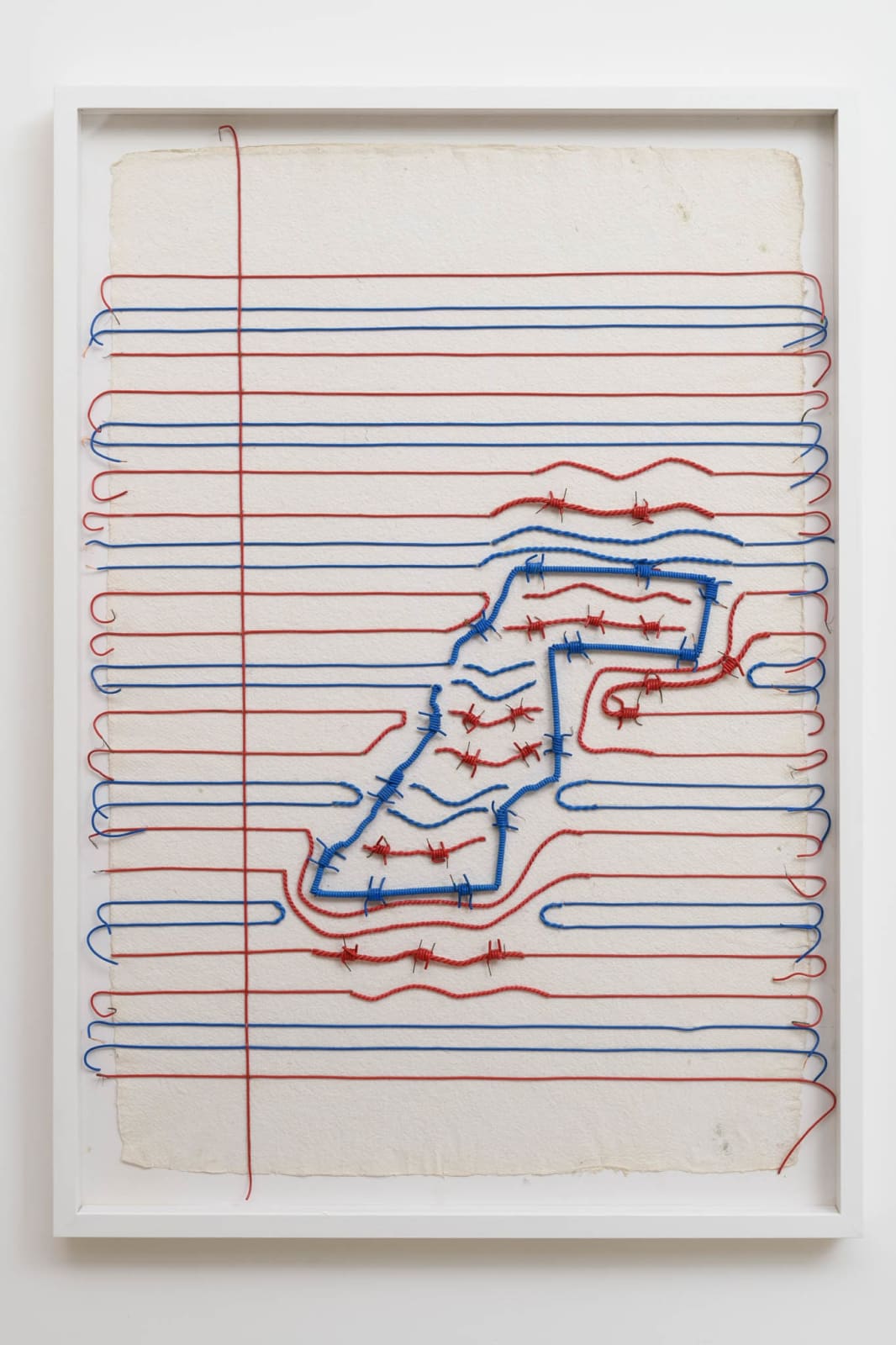 Reena Saini KALLAT, Ruled Paper (red, blue, white), 2022