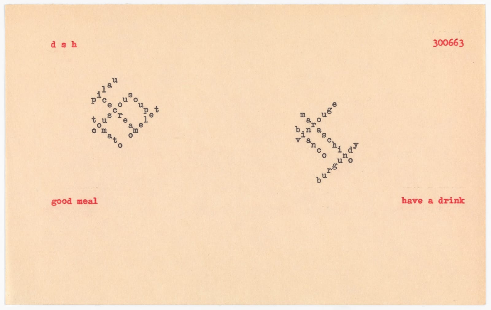 Dom Sylvester HOUÉDARD, 300663 (good meal, have a drink), 1963