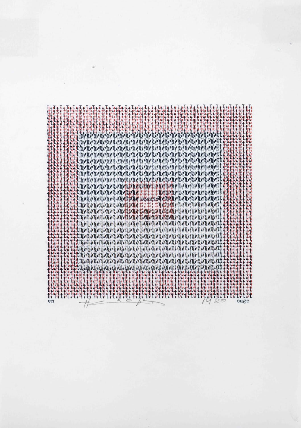 Henri CHOPIN, En cage, 1980