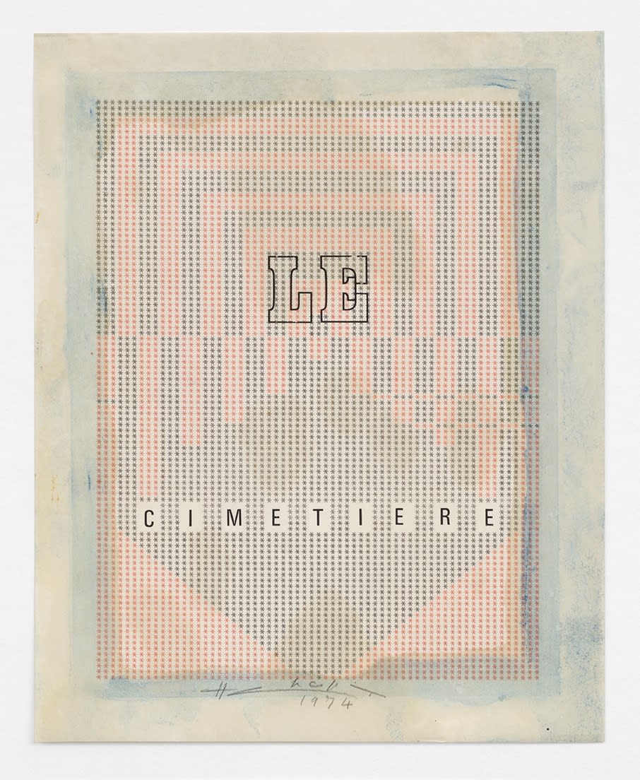 Henri CHOPIN, Le Cimetière, 1974