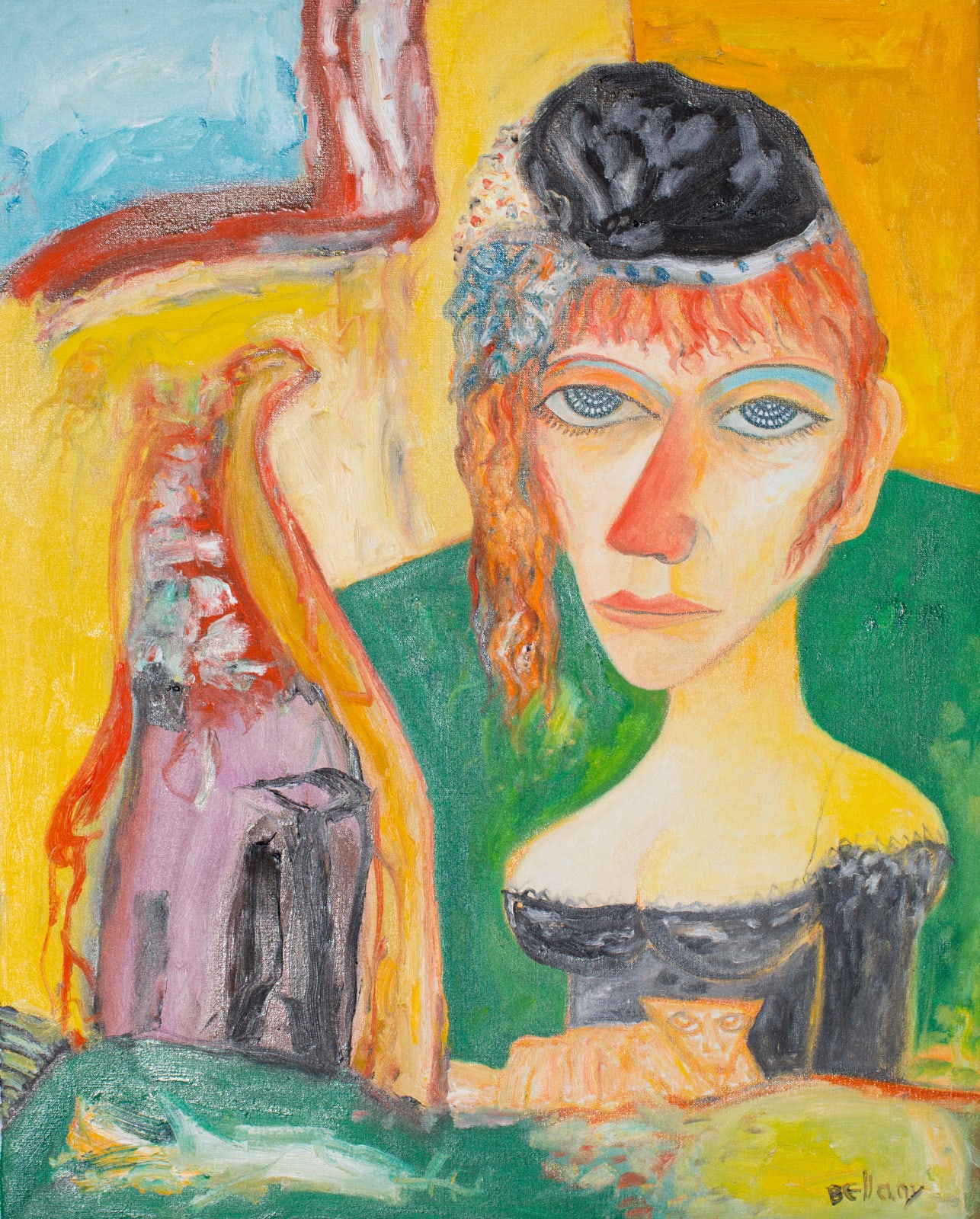 John Bellany CBE RA HRSA (1942-2013), Woman with Black Hat and Cat