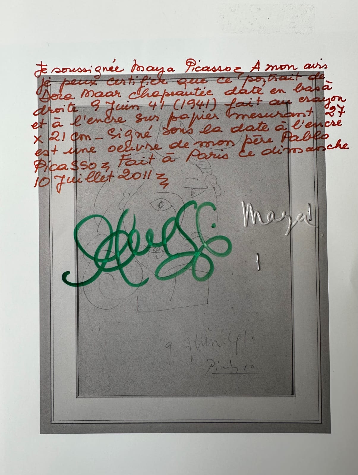 Pablo Picasso (1881-1973), Tete de femme au chapeau