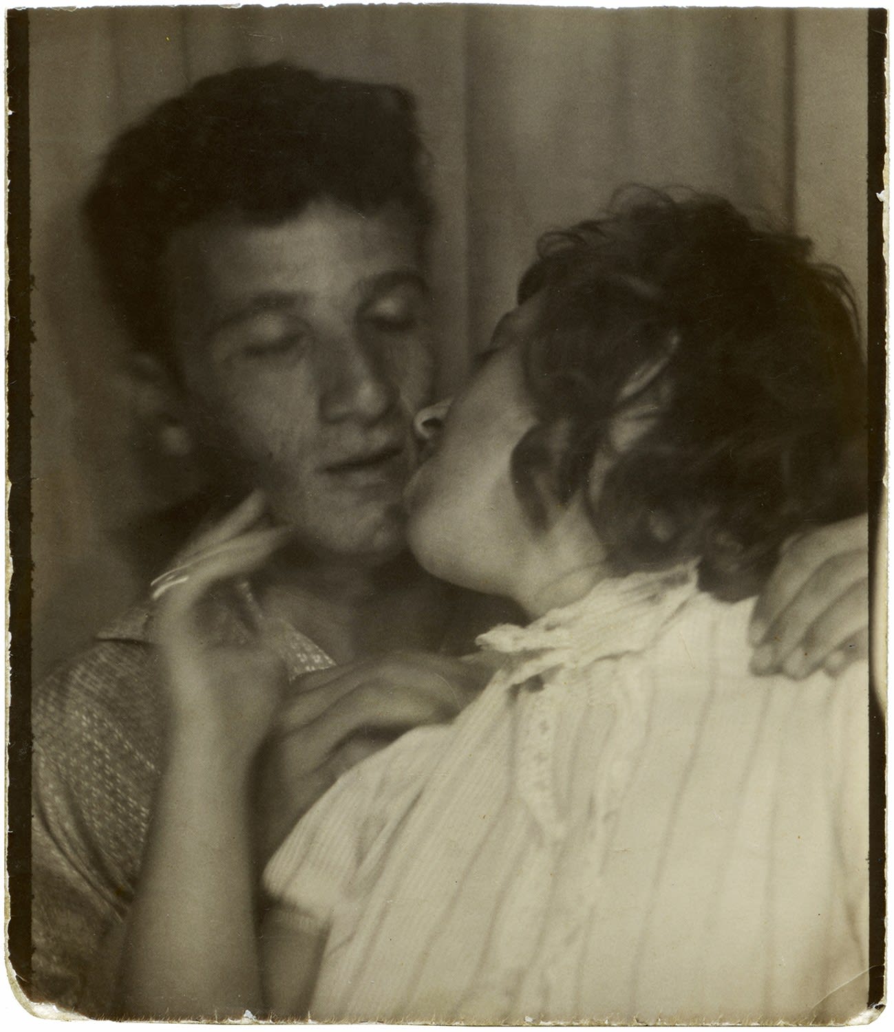 ENLARGEMENT REPRINT Vernacular, Untitled, [Photobooth, young couple, kissing, romance, love, relationships]