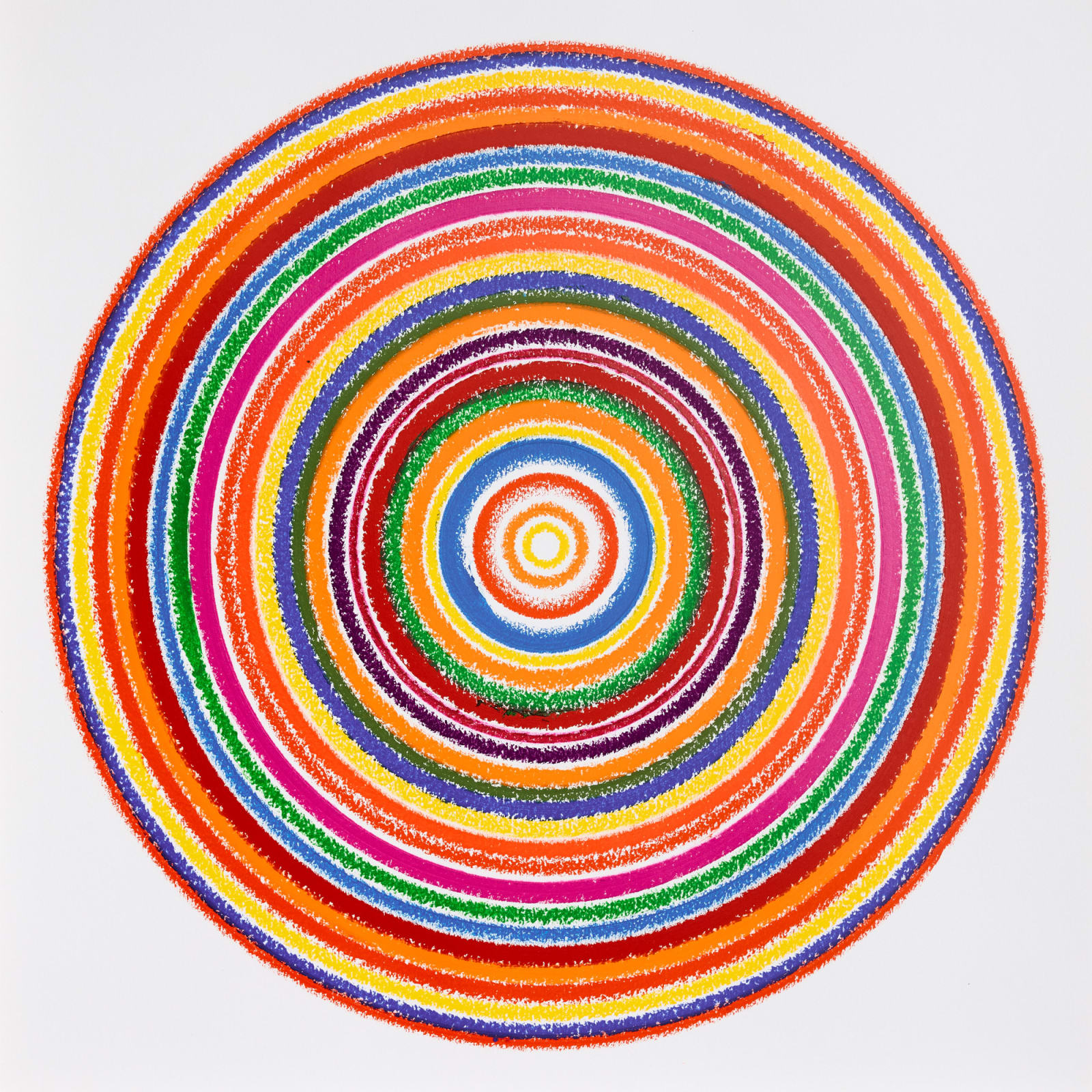 Rob and Nick Carter, Small Spectrum Circle, Oil Pastel, 2025