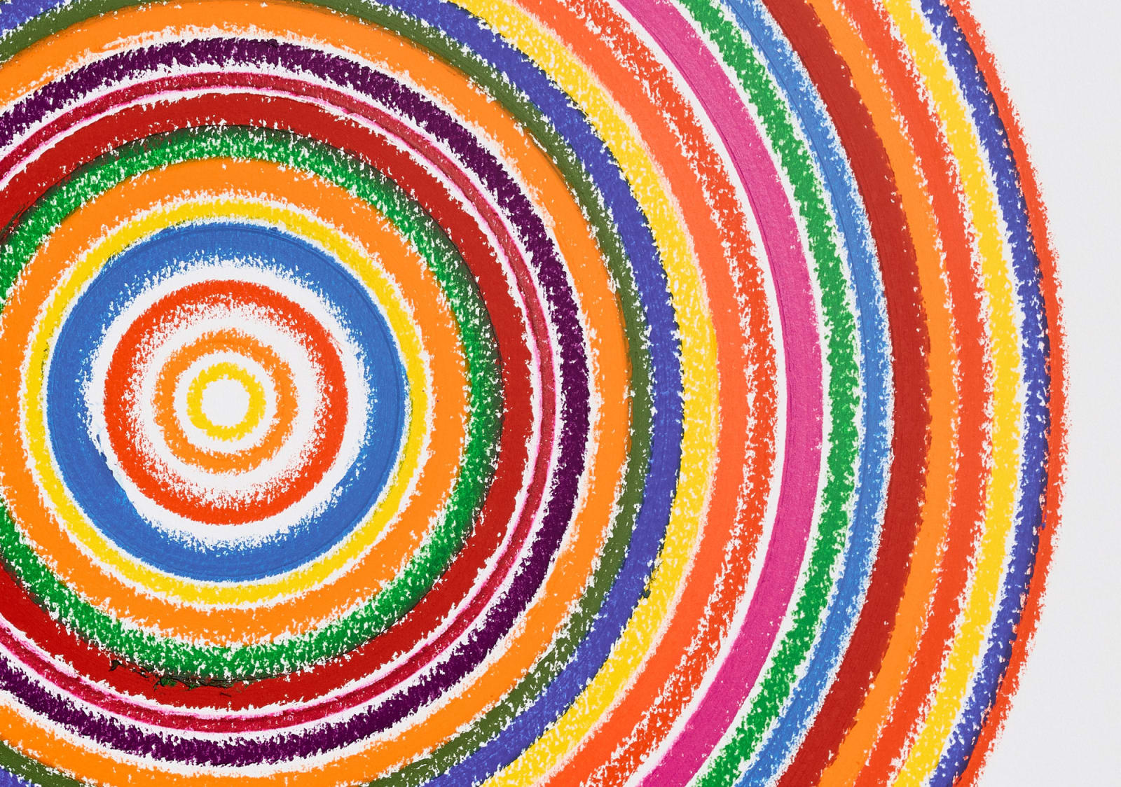 Rob and Nick Carter, Small Spectrum Circle, Oil Pastel, 2025