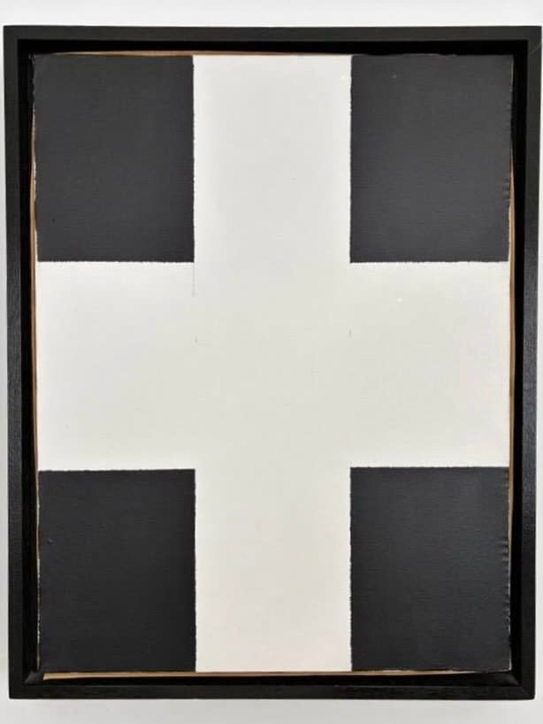 John Nixon, Untitled (white cross on black - LA), 1992