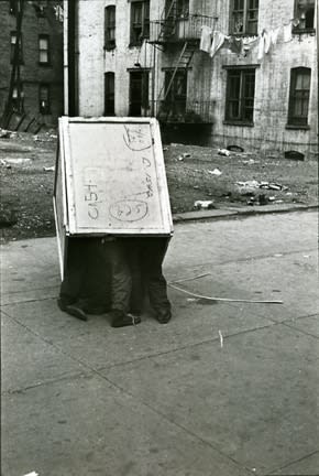 Helen Levitt, Untitled, New York (boys playing in box)