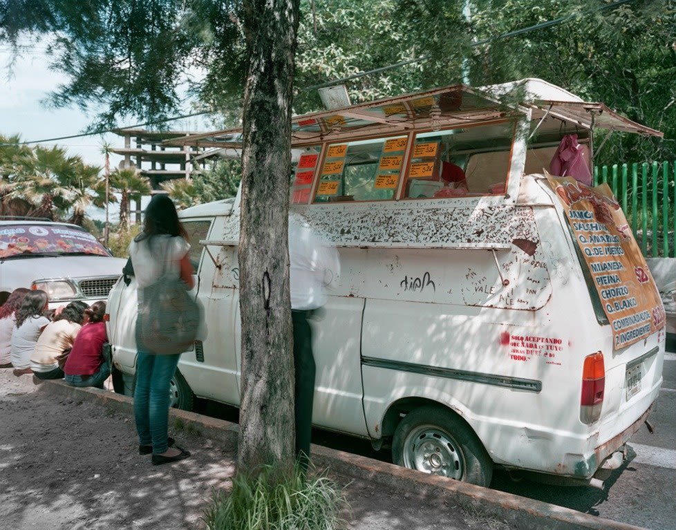 Jim Dow, Torta Truck Outside a High School, Jardins de Pedregal, Mexico City, Distrito Federal, Mexico, 2012