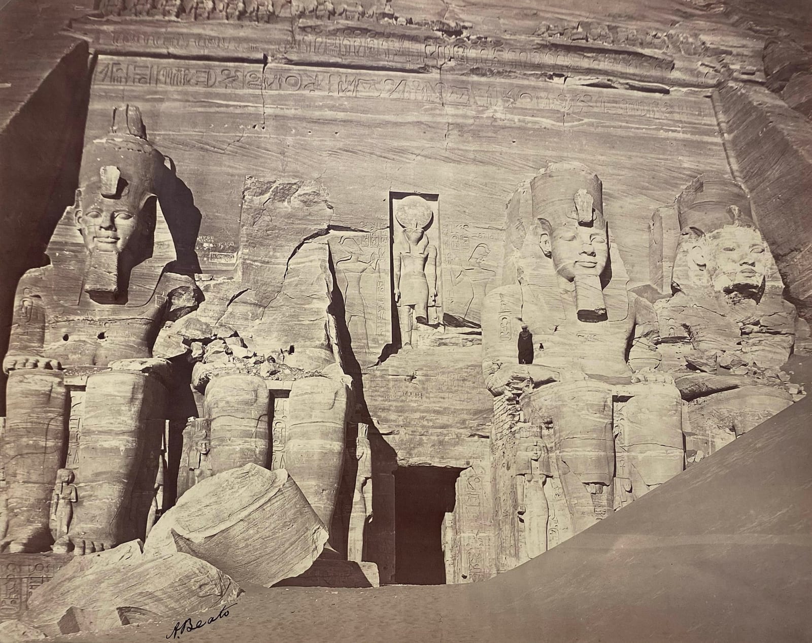 Antonio Beato, Abu Simbel, Egypt (Façade), c. 1887