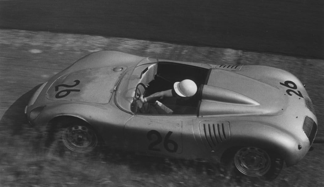 Jesse Alexander, Jo Bonnier Porsche RSK in the Karussell, Nürburgring, Nürburg, Germany, 1959