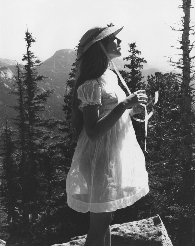 Francesca Woodman, Untitled (Francesca in high school, wearing bonnet), Boulder, Colorado, 1972