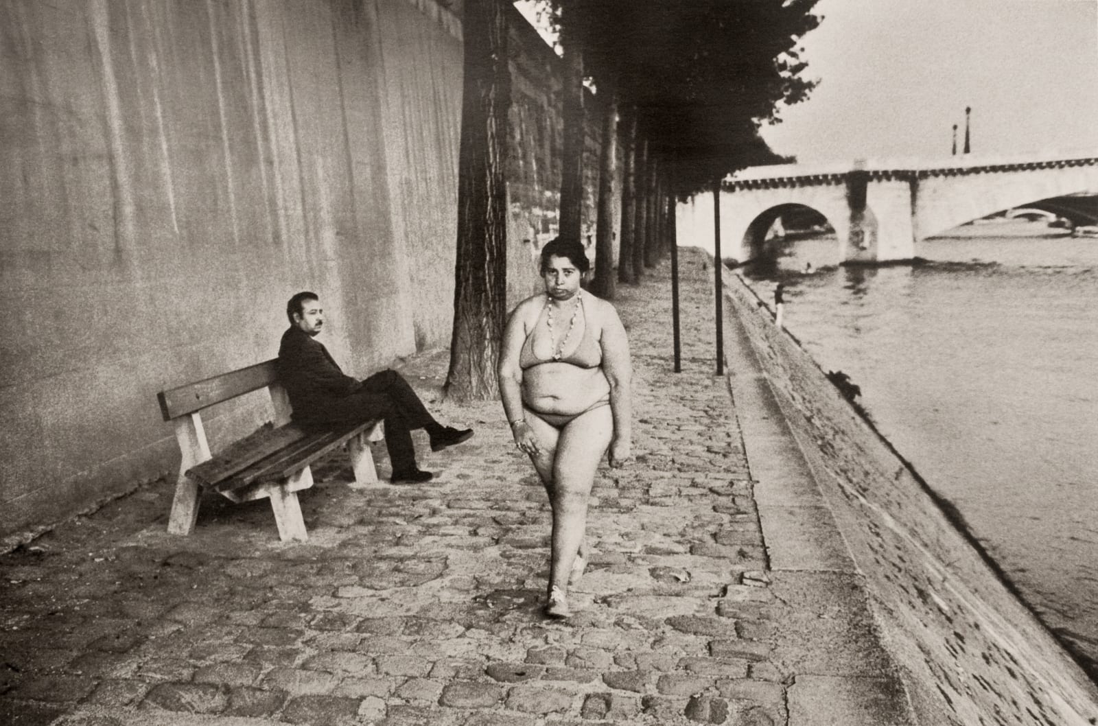 Paul Ickovic, Paris, France (Woman in Bikini Walking Along River)