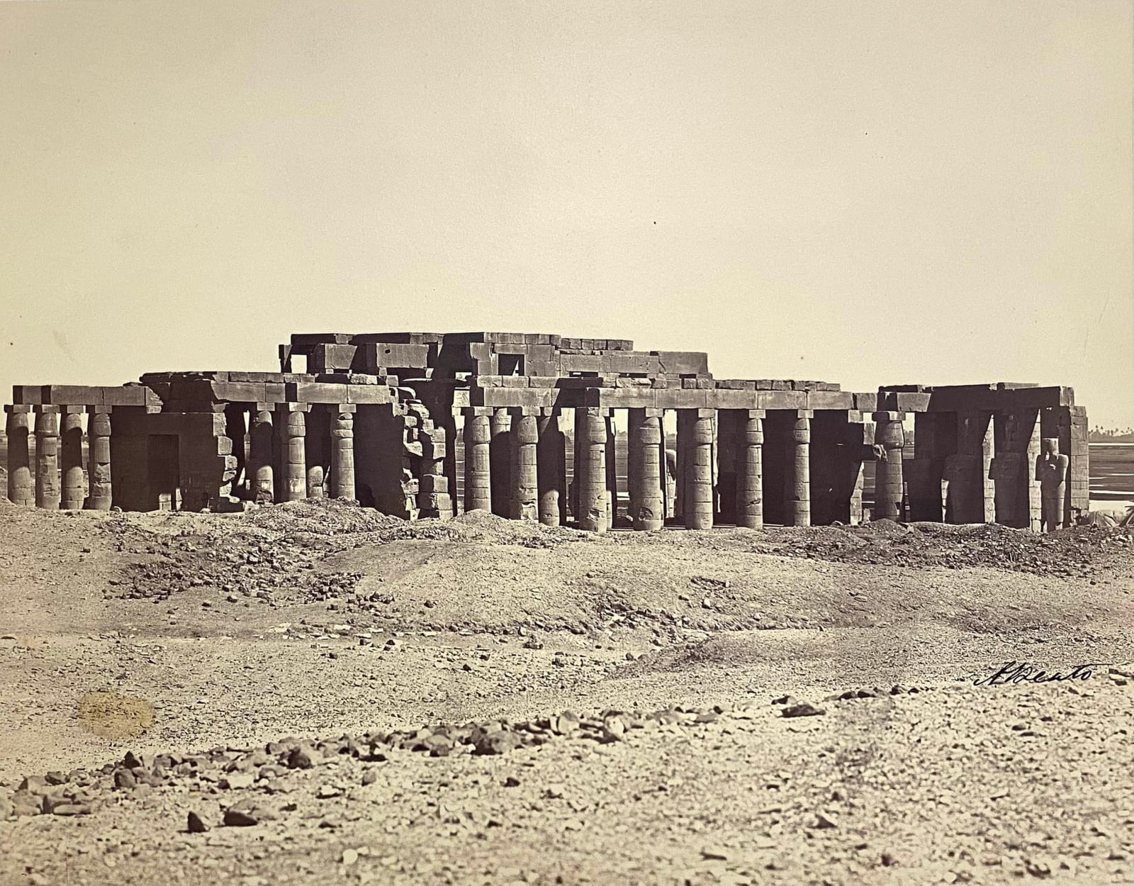 Antonio Beato, The Memnonium, or Ramesseum, The Temple from the South, Thebes, Egypt, c. 1887