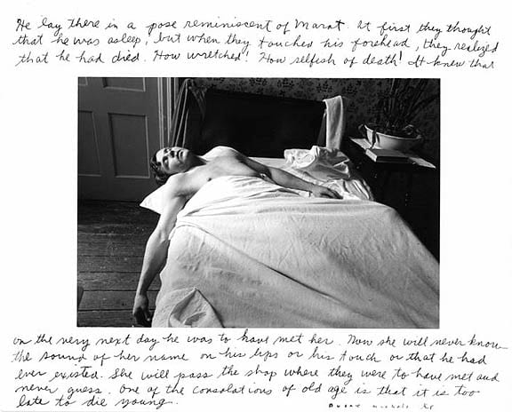 Duane Michals, He Lay There (Marat), 1974