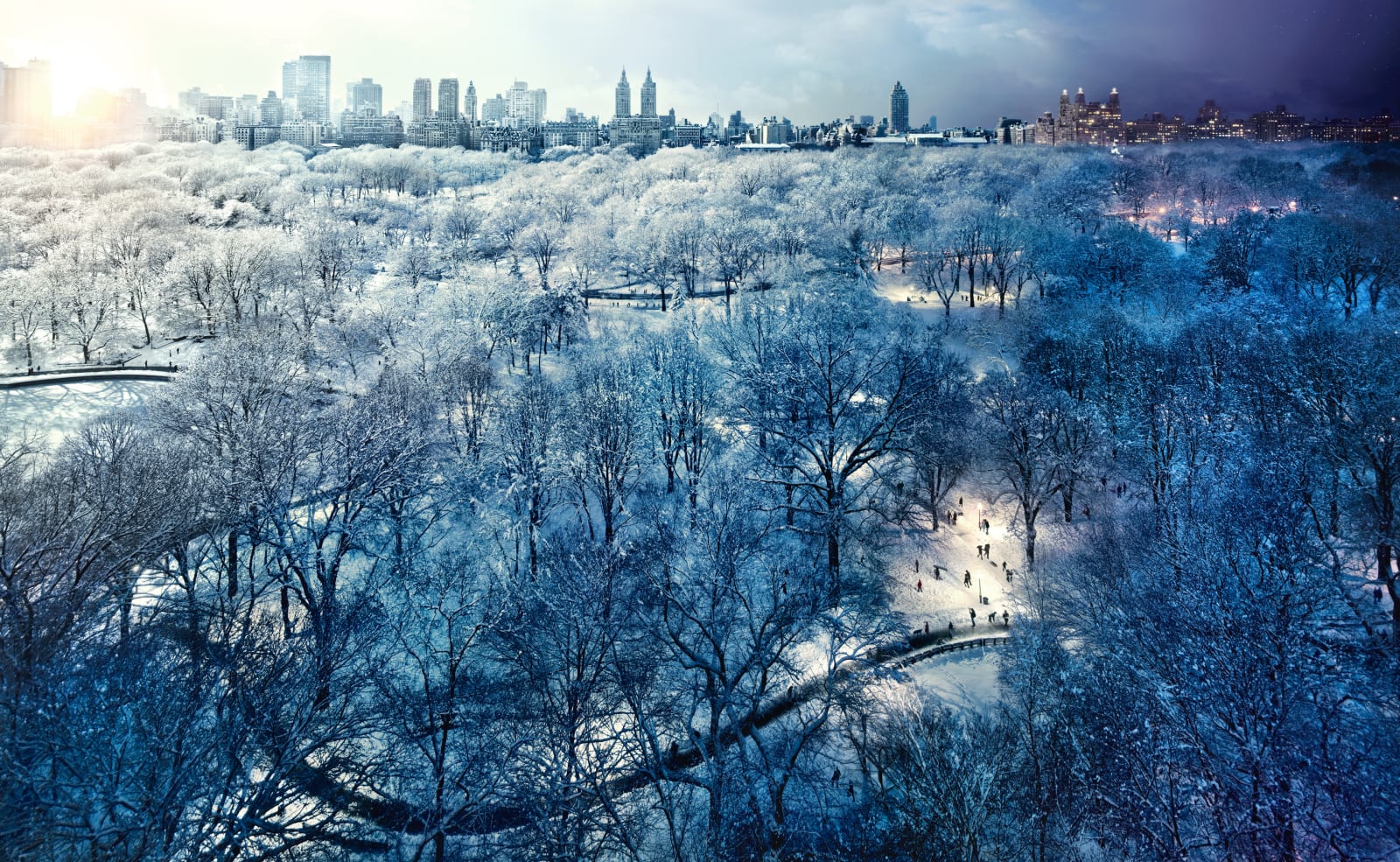 Stephen Wilkes, Central Park Snow NYC, Day to Night™, 2010