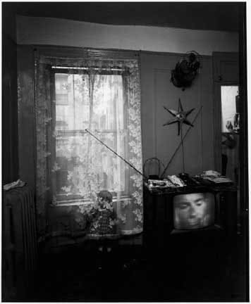 Bruce Davidson, Child Behind Curtain With TV on, 1966-68