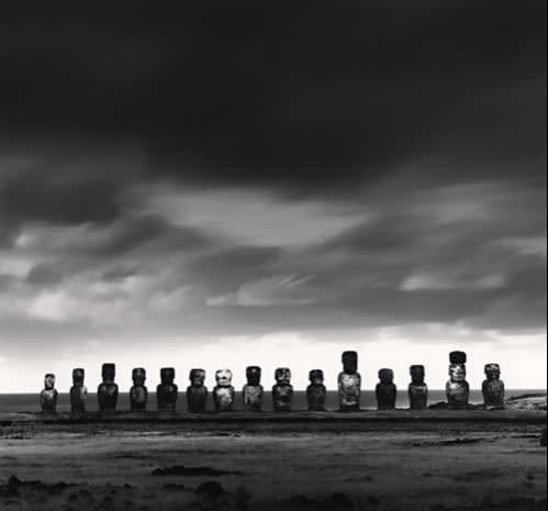 Michael Kenna, Moai, Study 50, Ahu Tongariki, Easter Island, 2001