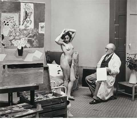 Brassai, Henri Matisse Sketching Model, Villa d'Alesia, Paris, 1939