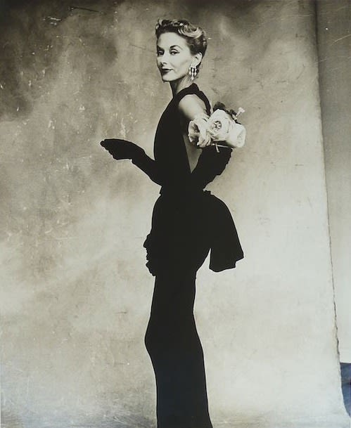 Irving Penn, Woman with Roses, Lafaurie "Manola" Dress, Paris Collection (Lisa Fonssagrives-Penn), Paris, France, 1950
