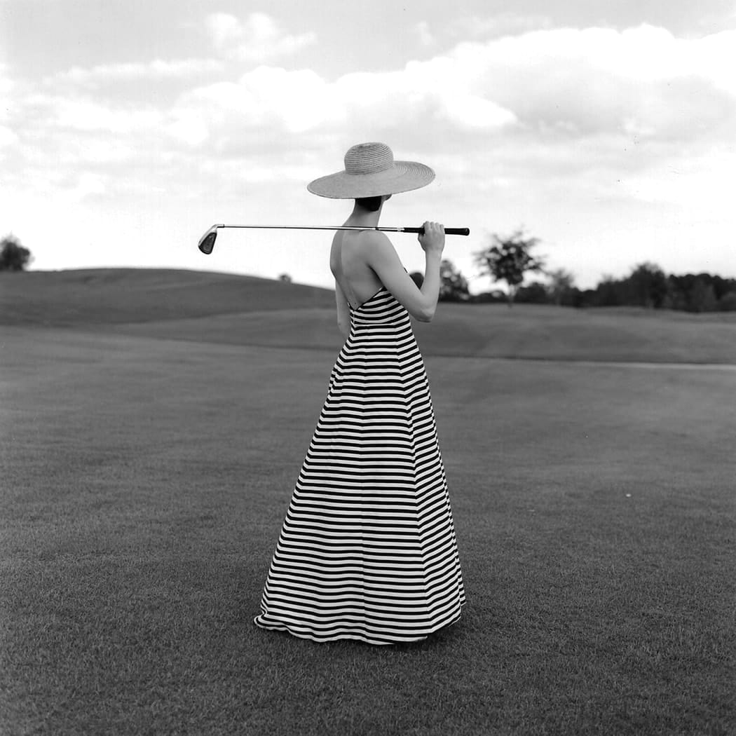 Rodney Smith, Caroline Golfing in Striped Dress, St. Augustine, Florida, 2002