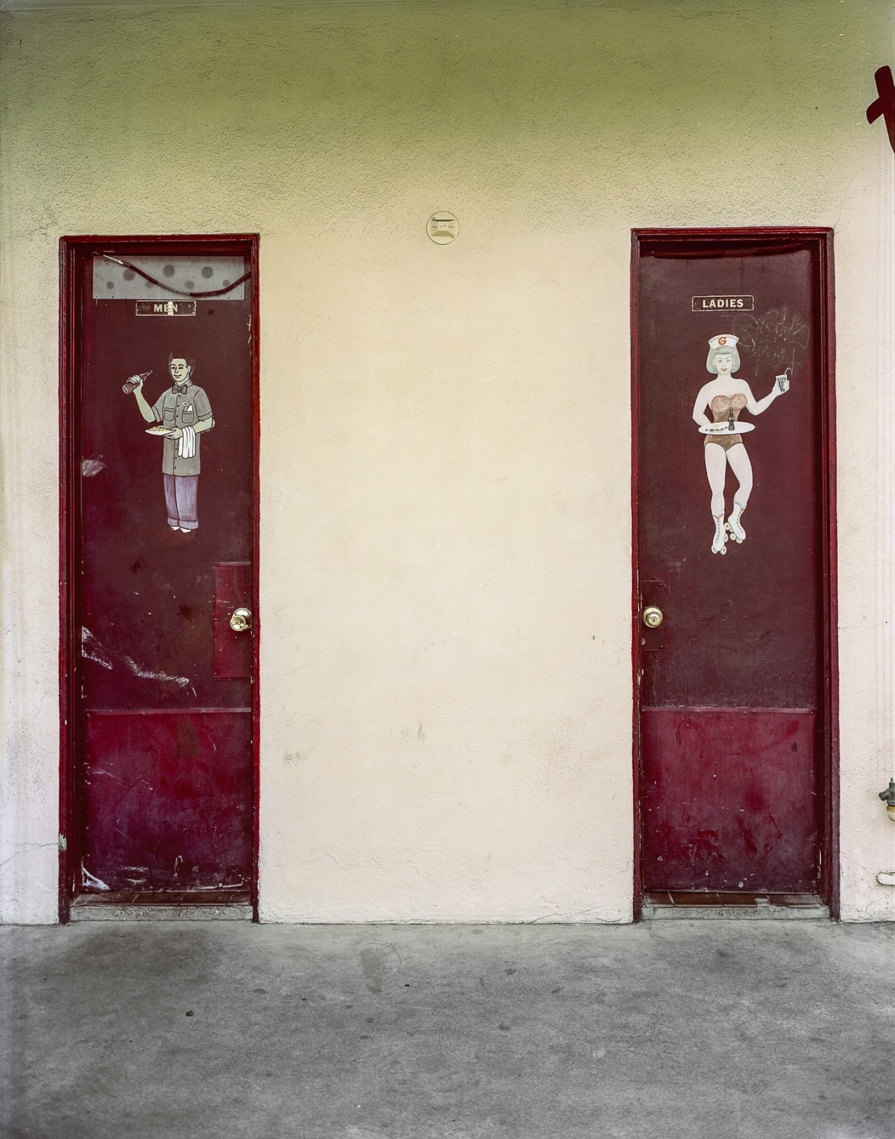 Jim Dow, Bathroom Doors at the Grinder Haven, Ontario, CA, 2012