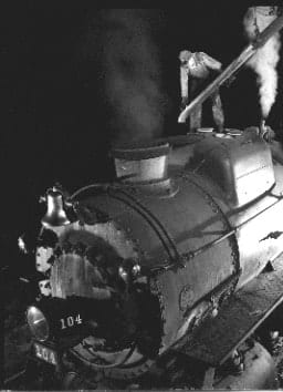 O. Winston Link, NW613, Filling Locomotive 104 with sand, Bristol, VA, 1956