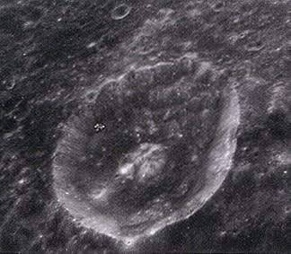 Michael Light, Lunar Module Orion Seen 69 Miles Above 22-Mile-Wide Crater Schubert B (#105), 1999