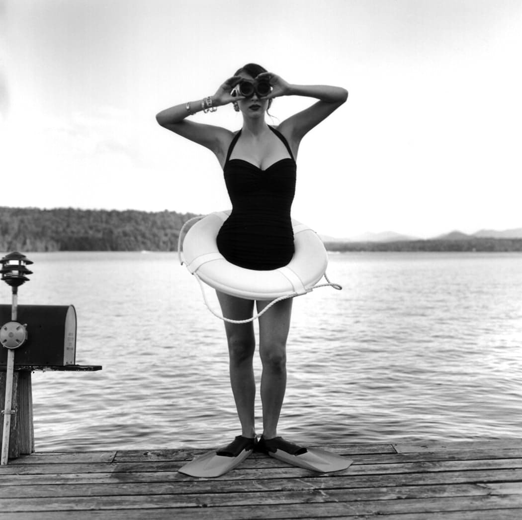 Rodney Smith, Woman with Goggles in Innertube, Lake Placid, NY