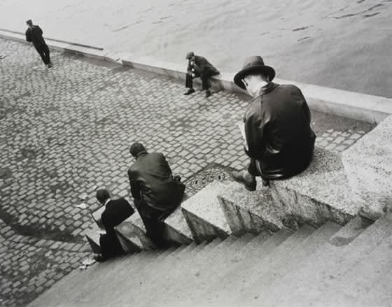 Ilse Bing, Three Men on Steps, 1931