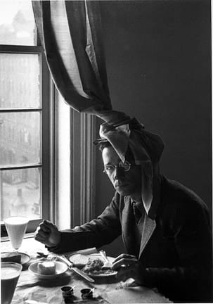 Helen Levitt, Untitled, New York (Walker Evans in front of window), c. 1940