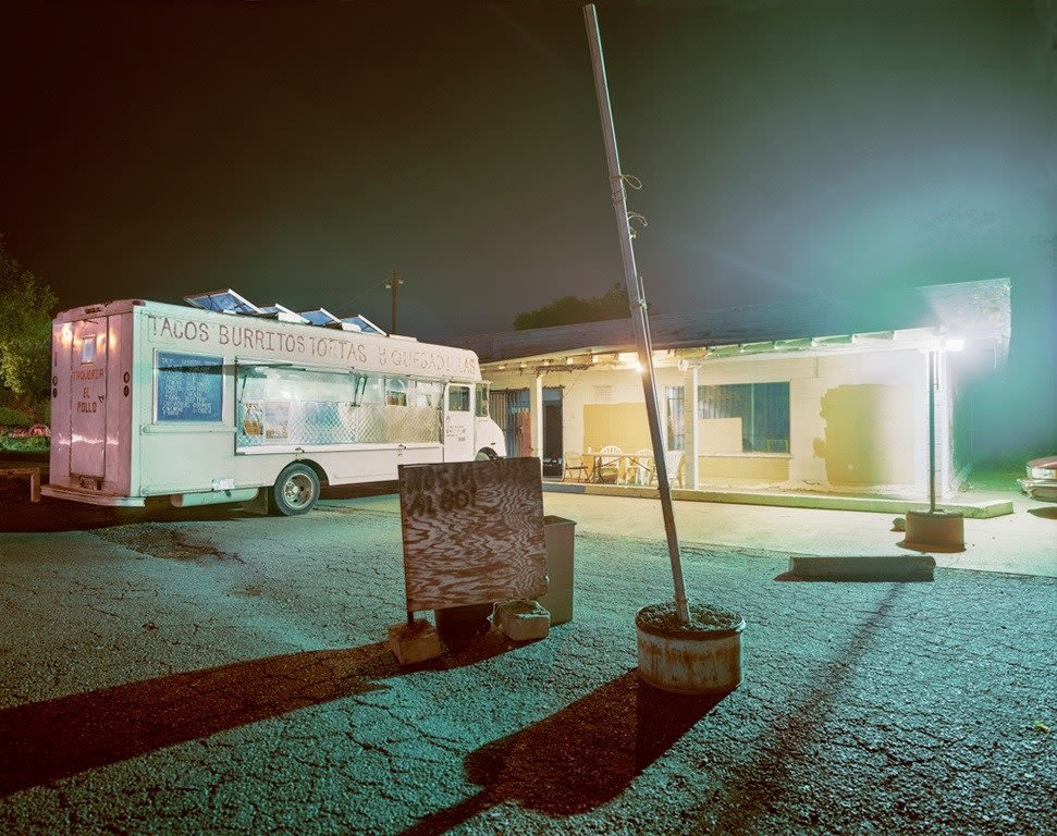 Jim Dow, Taquería El Pollo Taco Truck Parked at Night, Woodland, CA, 2011
